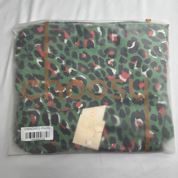 1152 NWT Choosy Untamed One Shoulder Dress - Size L - Green/Red/Black Multi - Picture 15 of 16